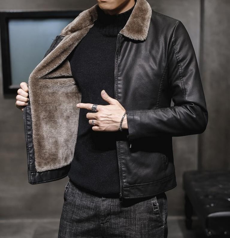 faux fur fabric used in leather jackets lining.