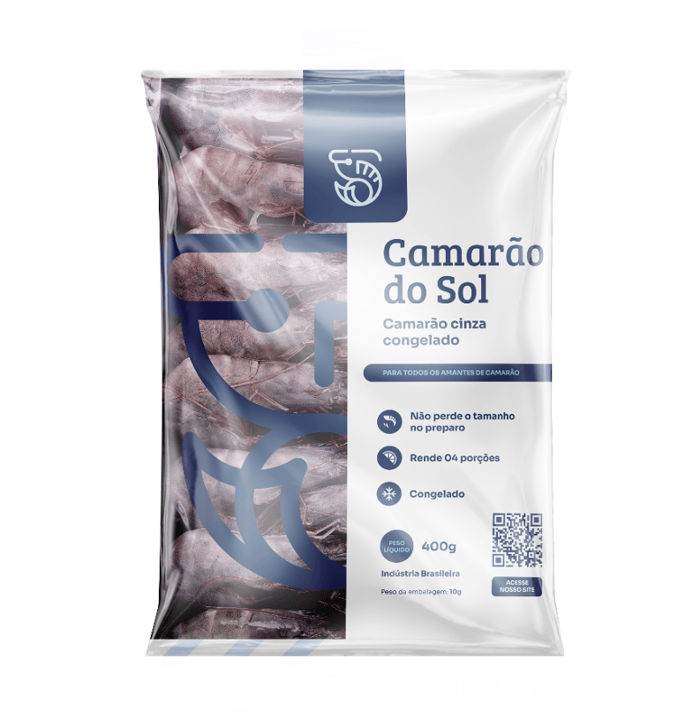 Camarão para varejo – embalagem 400 g para supermercados