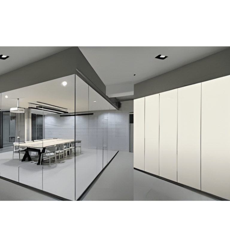 film PDLC opacifiant sur vitre vitrage intelligent PDLC transparent opaque installation film PDLC