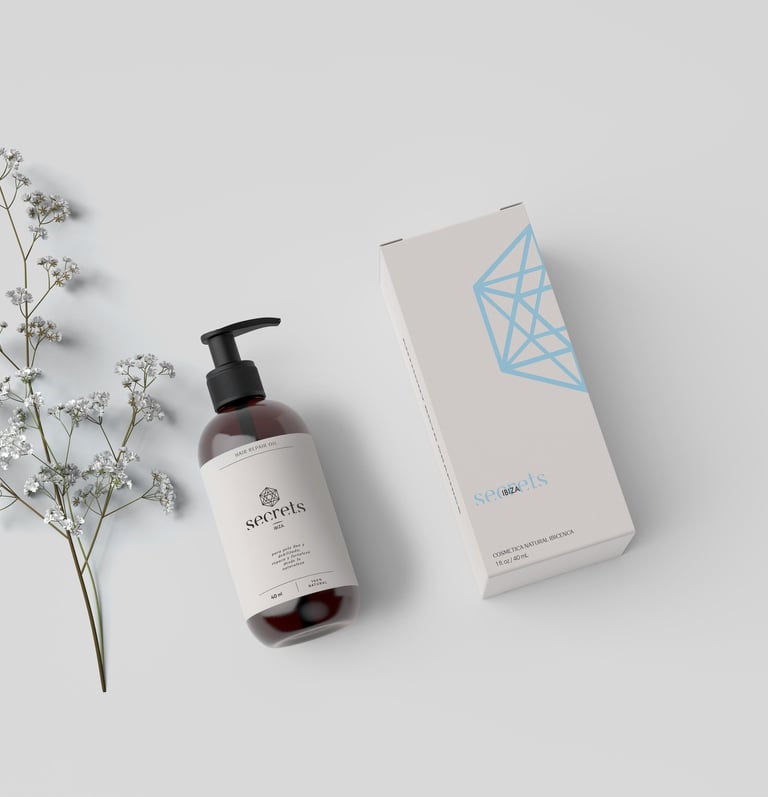secrets cosmetics Ibiza branding