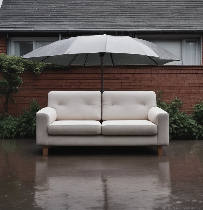 blue and white striped round textile