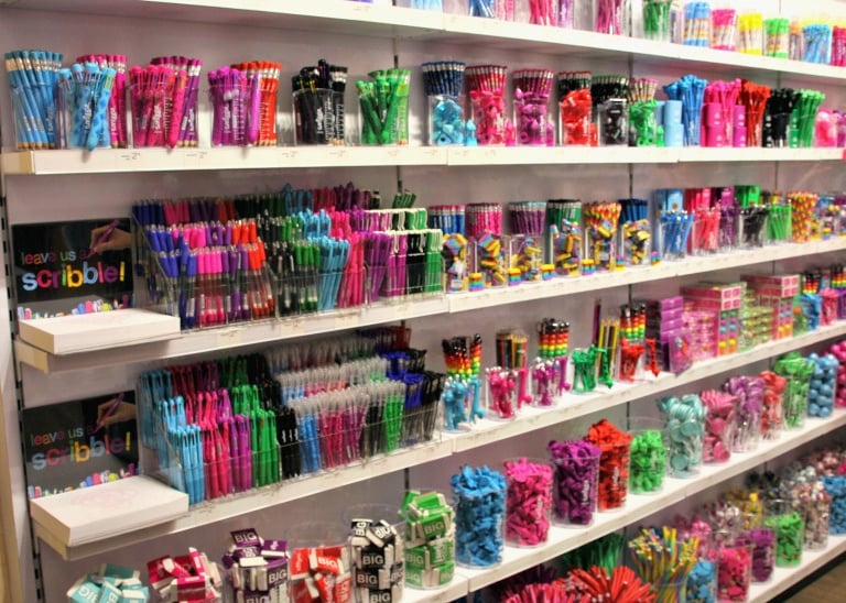 Stationary shelves in retail store