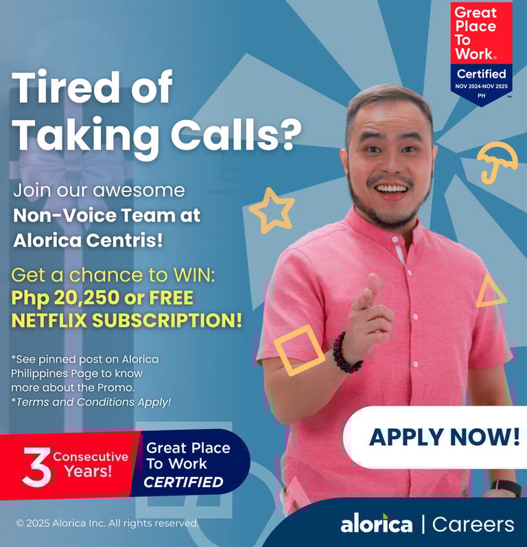 Alorica Quezon City Centris  Non Voice Chat Support Moderator Tagalog BPO Jobs Hiring Opening 