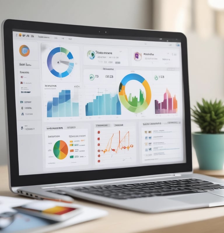a laptop computer screen showing a dashboard of a laptop