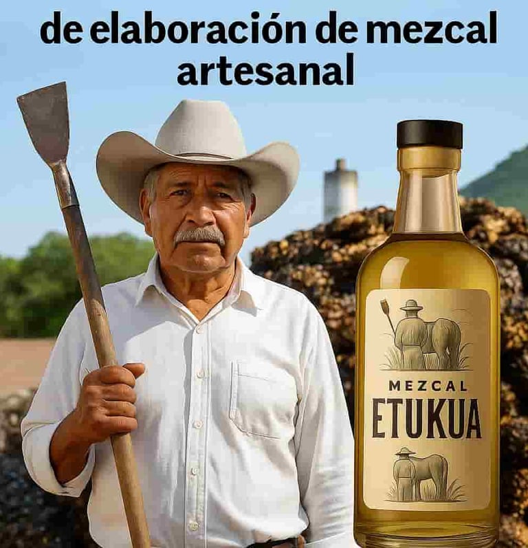  Infografía mostrando beneficios de consumir mezcal artesanal con procesos claros