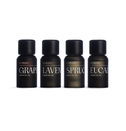 Vitruvi Essentials Kit essential oil starter set with lavender eucalyptus grapefruit and spruce