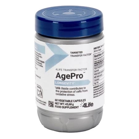 4Life Transfer Factor AgePro met mariadistel voor celbescherming tegen oxidatieve stress en gezonde veroudering
