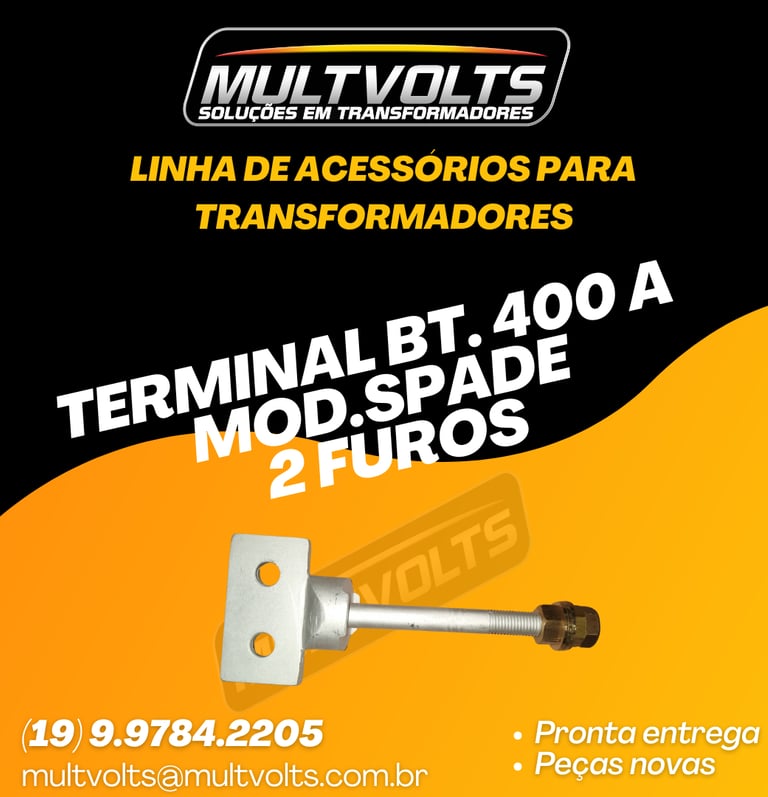 Terminal Modelo Spade 2 Furos BT 400 A.
