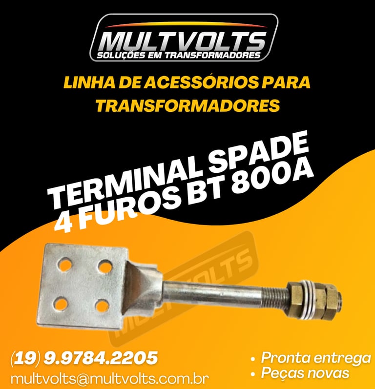 Terminal Spade 4 Furos BT 800 A.