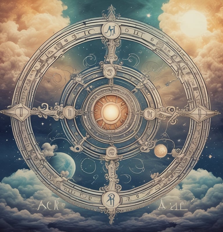 a blue and yellow circle with a white circle in the center