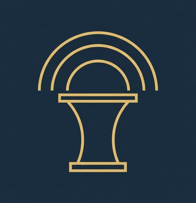 Ícono de análisis técnico sobre los diálogos y foros de la Reforma Electoral 2026 en México con diseño minimalista dorado