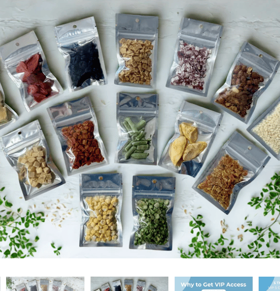 Thrivalist freeze dried food samples