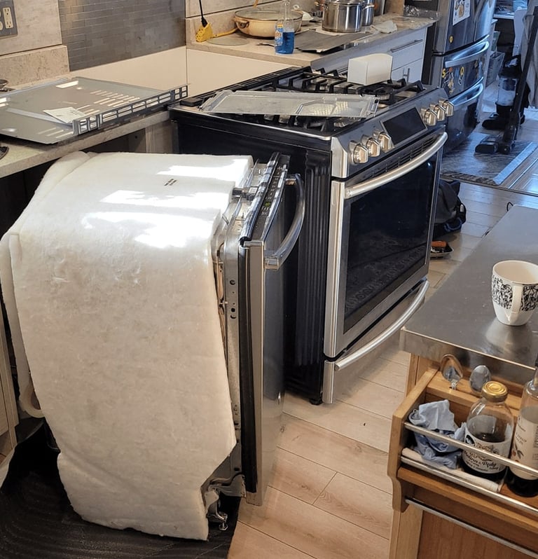 GE gas stove and LG dishwasher repair Bellflower California