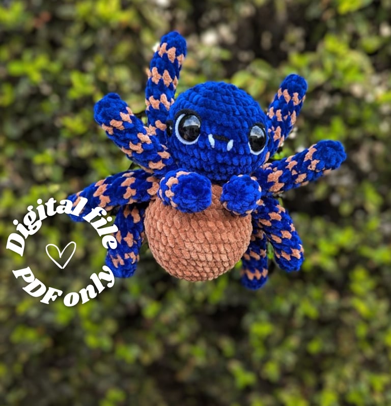Tarantula crochet pattern blue cobalt