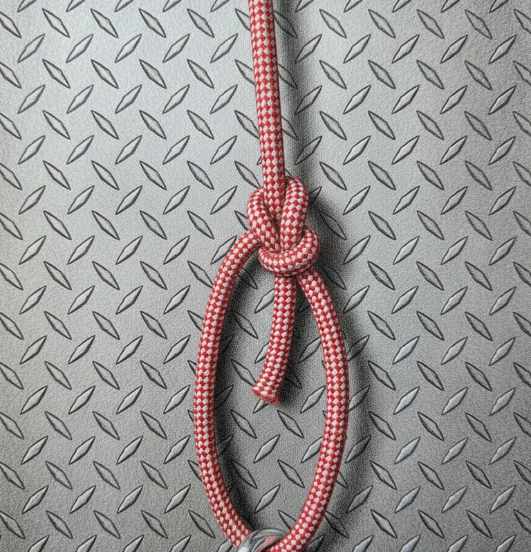 Bowline Knot tied in marine-grade rope