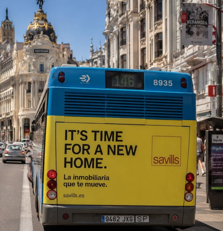 Publicidad Autobuses Madrid Trasera Integral Gran Vía
