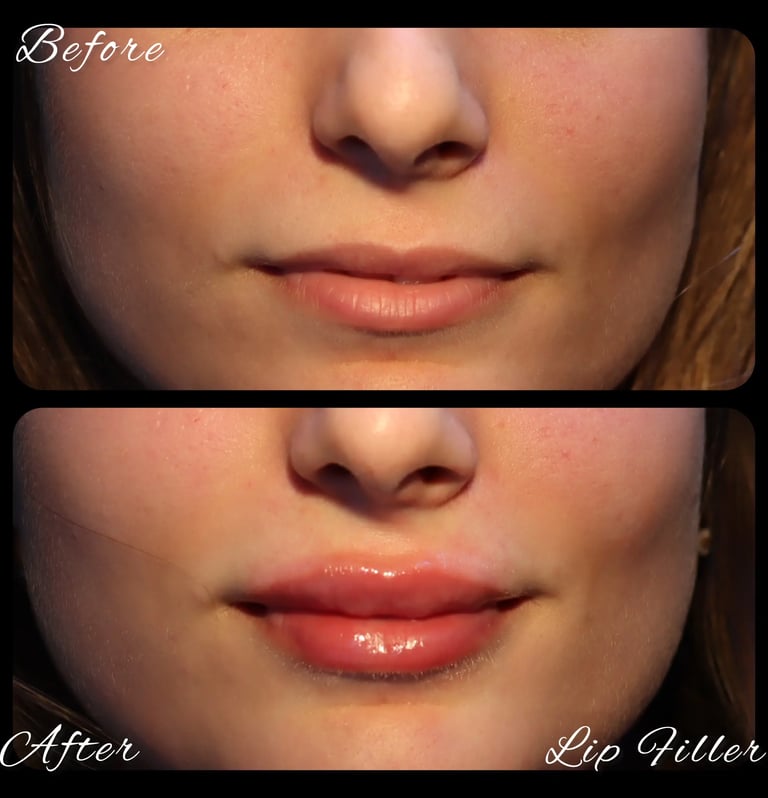 lip filler before after photo
