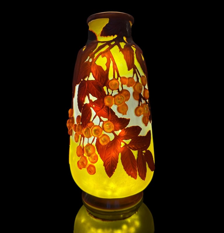 Vase verre soufflé Gallé