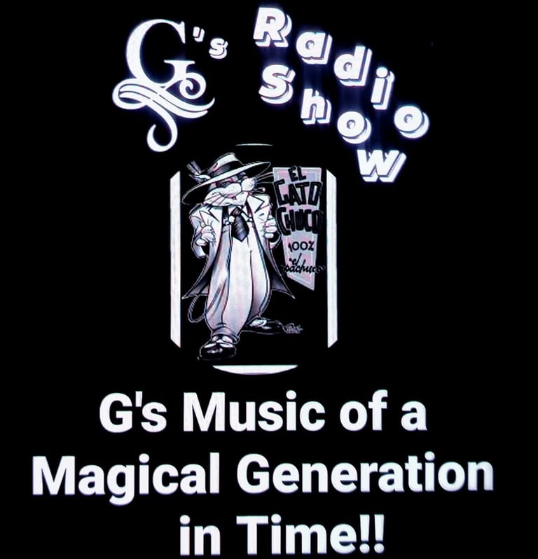 a sign that says g's radio show