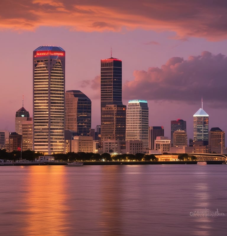 Jacksonville Skyline Across St Johns River