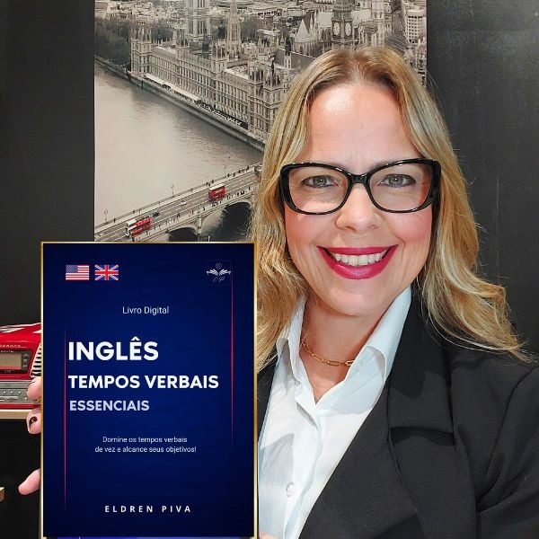 Capa do livro digital “Inglês – Tempos Verbais Essenciais”, de Eldren Piva,