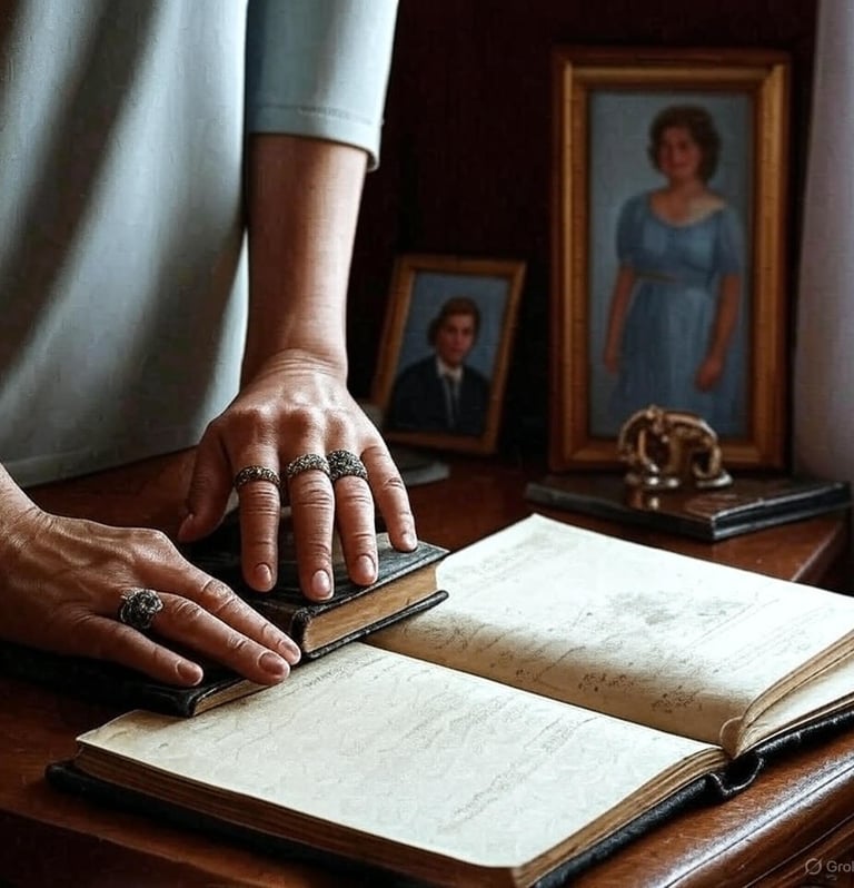 Hands writing in faith journal with Bible nearby