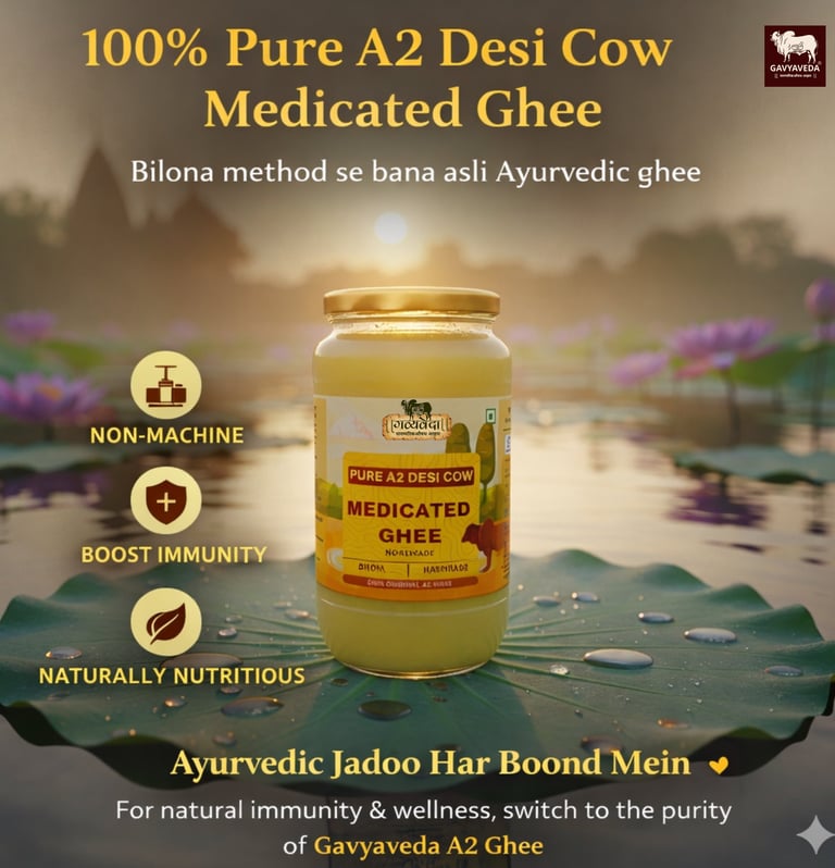 “Gavyaveda A2 Ghee is crafted using the traditional bilona method from pure desi cow milk, preservin