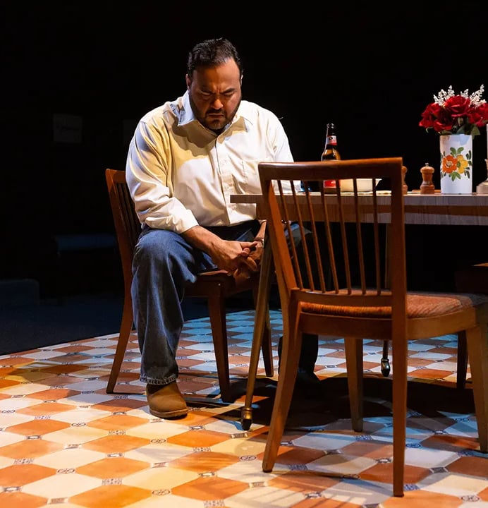Orlando Arriaga in 72 Miles to go... at Alley Theatre, photo by Lynn Lane