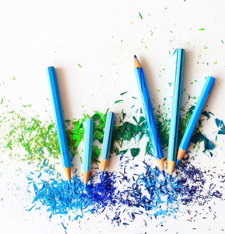 graphothérapie crayon bleu