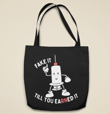 earned it tote bag