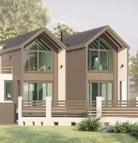 Twin houses, 3d image