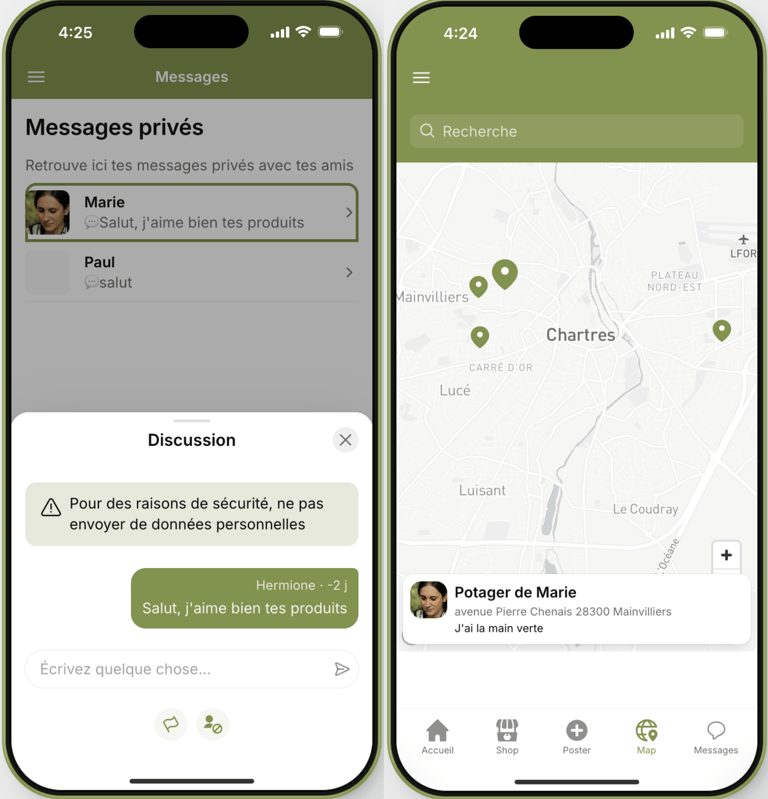 Potami est un réseau social autour du potager avec lequel on peut localiser nos voisins.