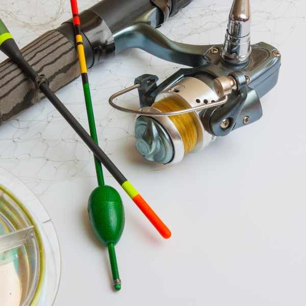 a fishing rod with a fishing rod and a fishing rod