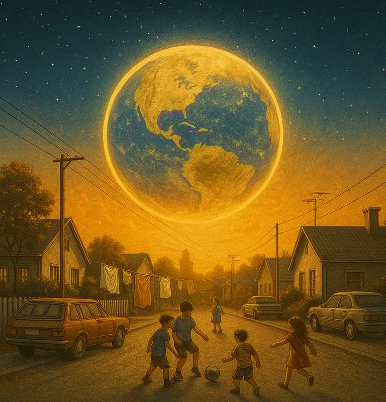 O Sol tatuado com a Terra, simbolizando o signo que a Terra recebe.