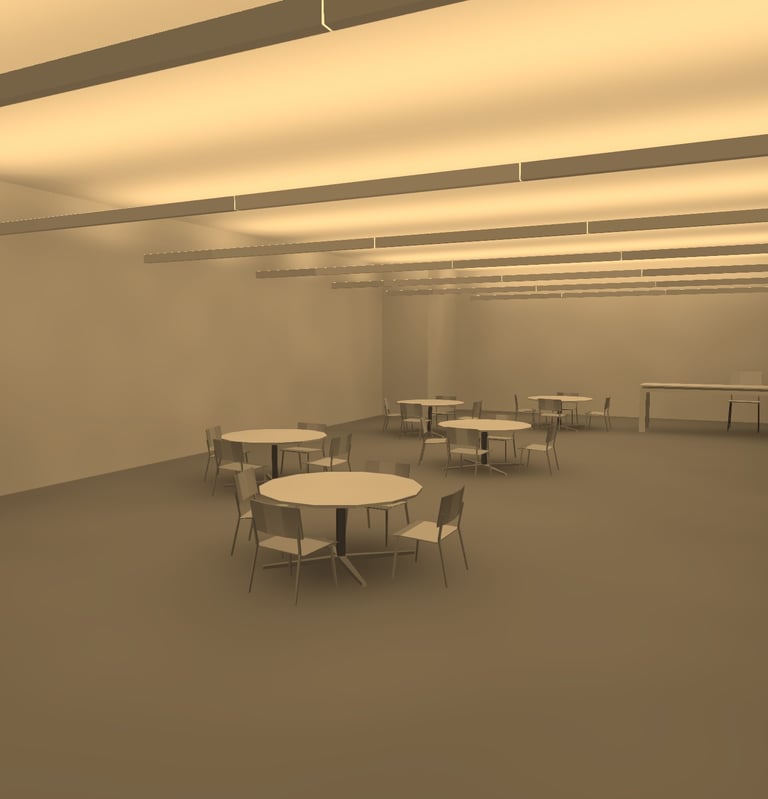 Estudio de luz indirecta para una sala de clases