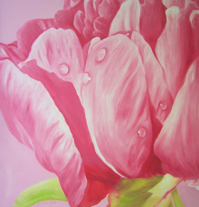 sold floral flower art painting for commission artist from your photo