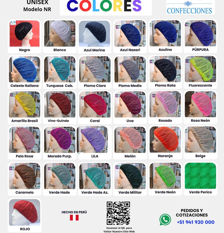 Tocas Reutilizables - Lavables - Tocas Malla- Redecilla - Cofias - Tocas negras - RKM Confecciones