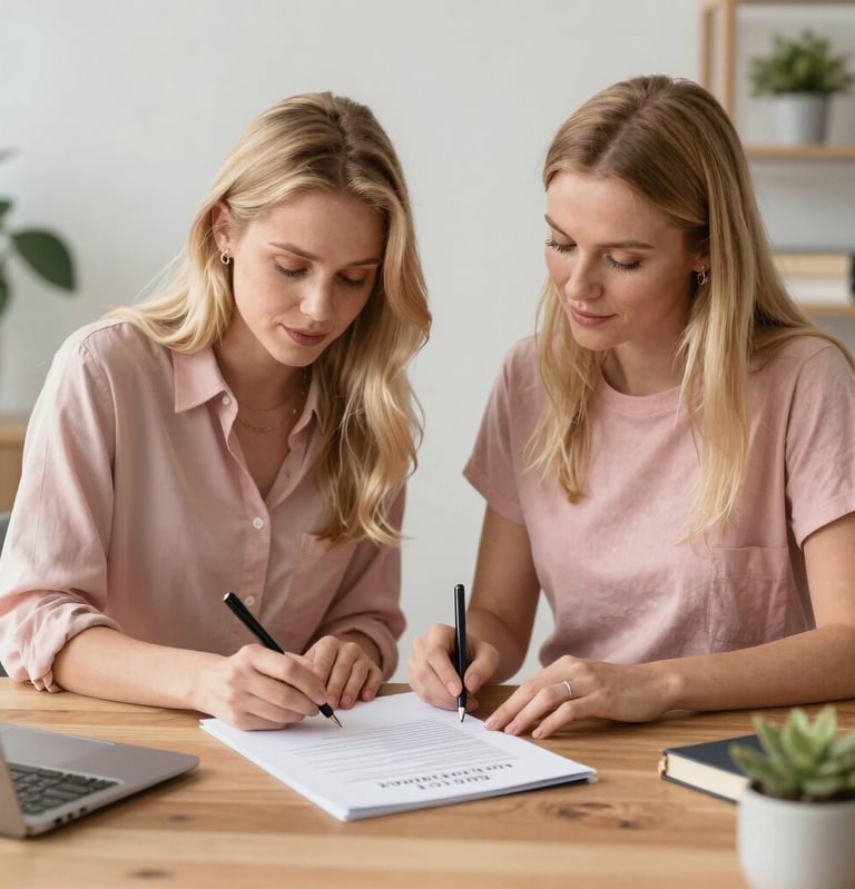 Cynthia Núñez warmly engaging with a guest during a live Modo Fem radio broadcast