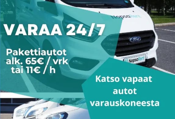 Pakettiautot alkaen 11€/h, 65€/pv Suuret ja pienet pakettiautot - laaja valikoima