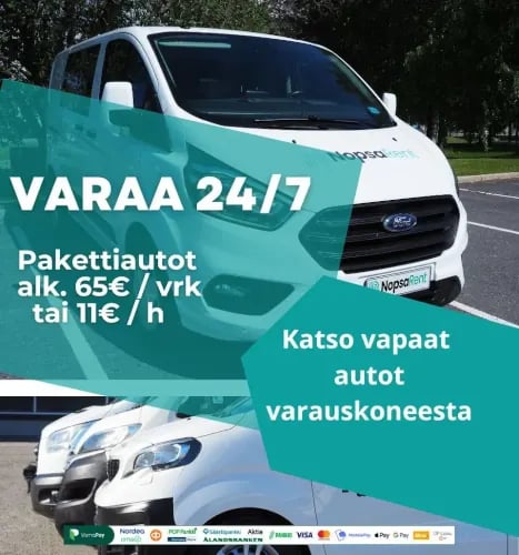 Pakettiautot alkaen 11€/h, 65€/pv Suuret ja pienet pakettiautot - laaja valikoima