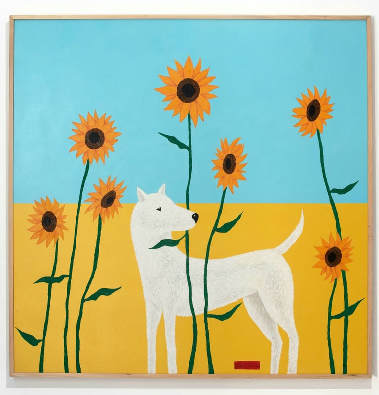 Among Sunflowers 2020, We are stardust series, 150x150cm (AVAILABLE, CONTACT FOR PRICE)