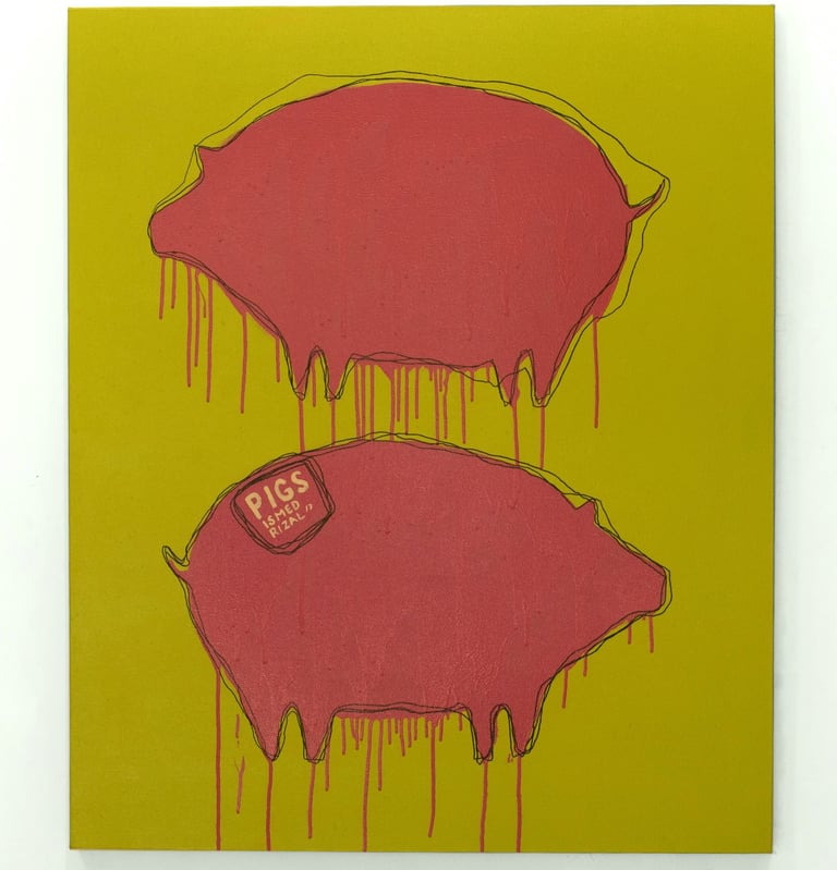 Pink Pigs 2020, 120x100cm