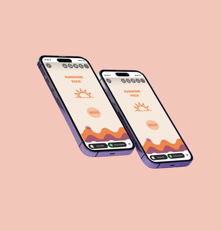 iPhone affichant le Sunshine PAck de Julietta Studio