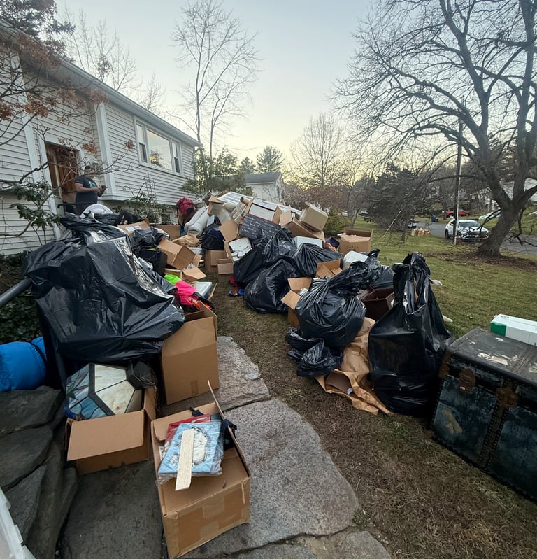 Full service junk removal project completed in Suffield CT