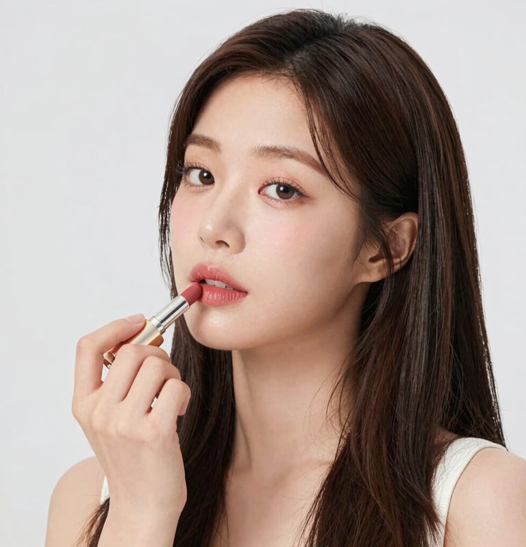 a woman is doing makeup in front of a mirror