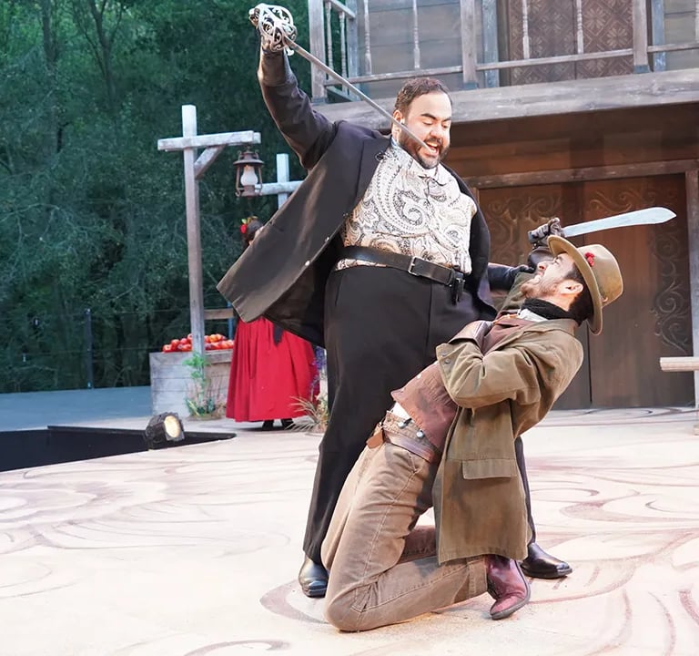 Orlando Arriaga & Brady Morales-Woolery in Romeo y Juliet at California Shakespeare