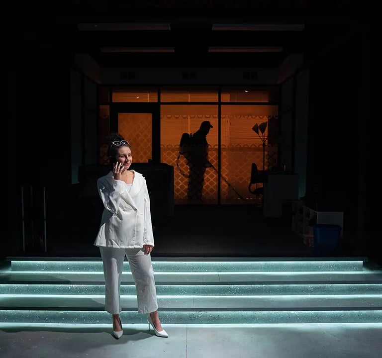 Gina Fonseca Orlando Arriaga in Fade at Kitchen Theatre Company
