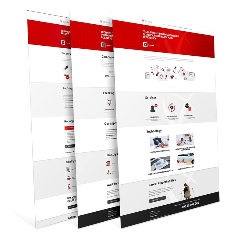 Accedia's website Pages