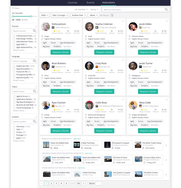 Proposed Instructor Feed Mocks