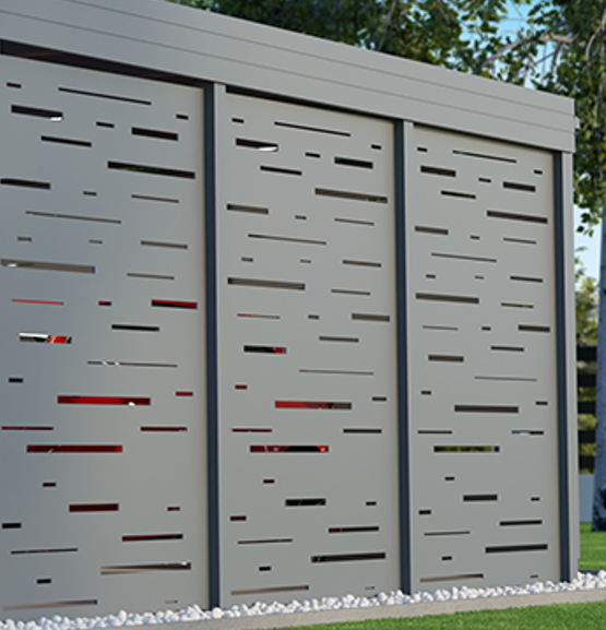 Panel z blachy wypalany laserowo w kolorze antracytowym